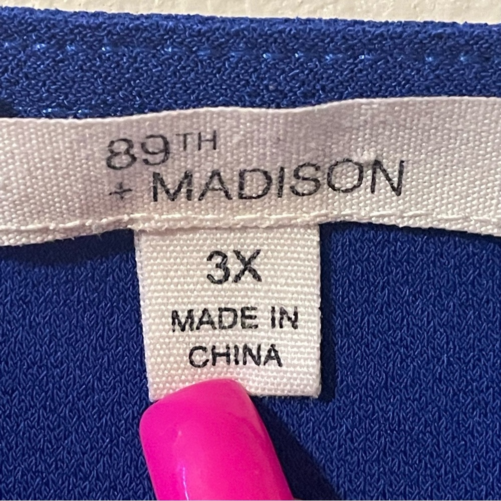 89th + Madison Royal Blue Zip Up Sleeveless Blouse Sz. 3X - Picture 11 of 11